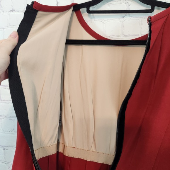 Aquilano Rimondi Made in Italy 3/4 Sleeve Wool Blend Pleated Dress Women's 42-M - Picture 10 of 15